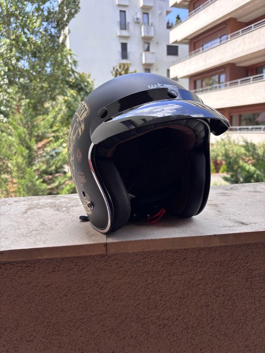 Cască Moto Open-Face W-TEC Black Heart Redwing – Mărimea L + Ochelari Vintage