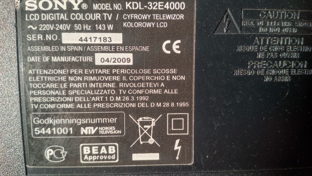 Телевизор Sony Bravia KDL-32E4000