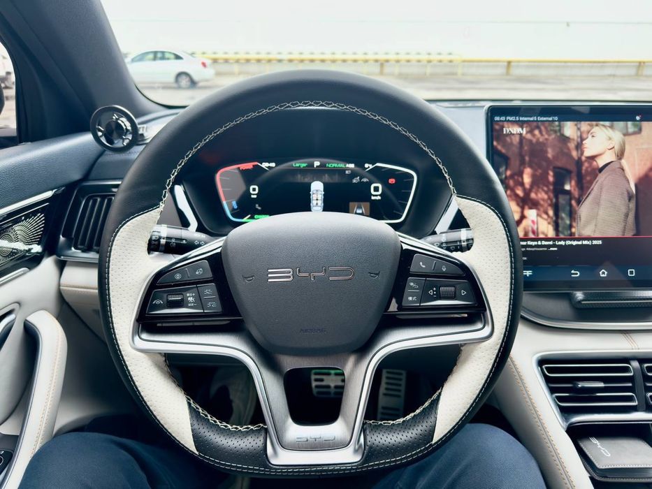 Чехол для руля из натуральной кожи для BYD