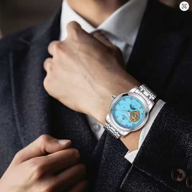 FORSINING Tourbillon Automatic 24h A Dress Business Stainless Steel