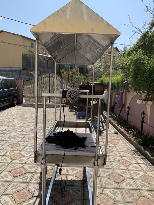 Grătar inox alimentar cu rotisor