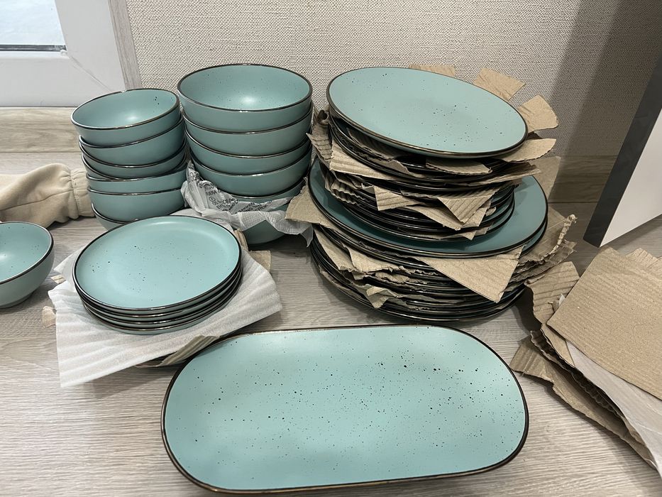 Сервис посуда набор голубого оттенка