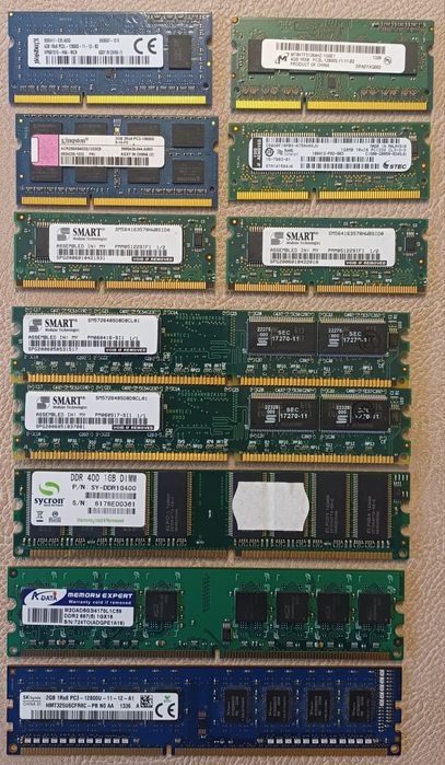 Lot 11 memorii laptop desktop pc 4gb ddr3 12800 2gb 1gb 128mb 512mb
