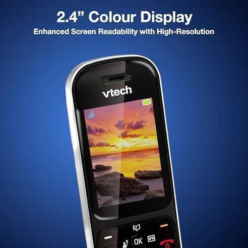 Нов VTech Телефон с Цветен Дисплей и Секретар Блокиране на Обаждания Усилване на Звука