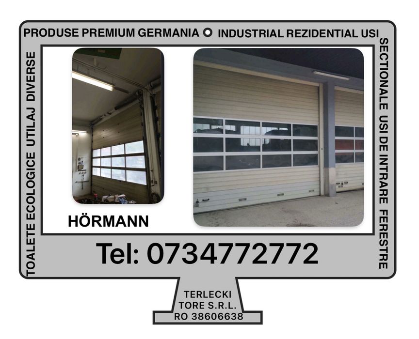 USA SECTIONALA INDUSTRIALA poarta garaj  H 350/395 x L 438 Hormann