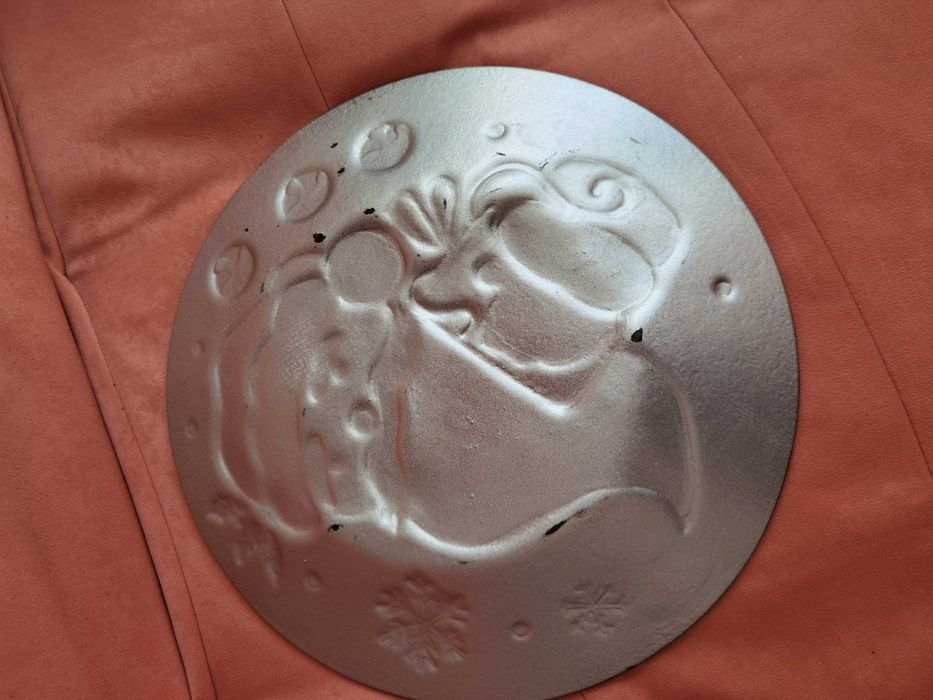 Коледна голяма чиния от стъкло