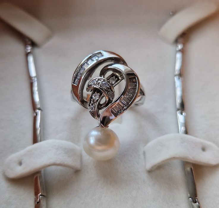 Пръстен и гривна 925 Swan Pearls