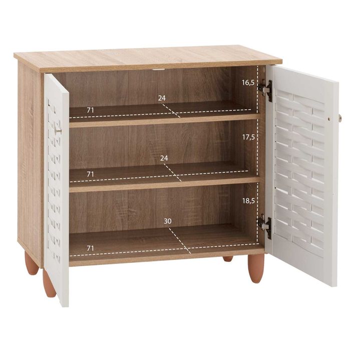 Шкаф за обувки Кабира II HM2208.06 цвят сонама-бял