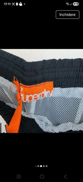 Sort de baie Superdry, negru, S, nou cu eticheta