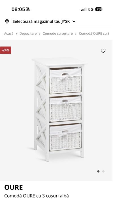 Comoda sertare ratan Jysk