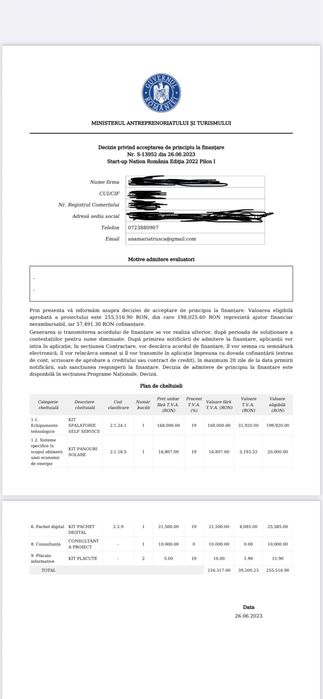 Vand proiect Start Up aprobat + Consultanta Proiecte Noi