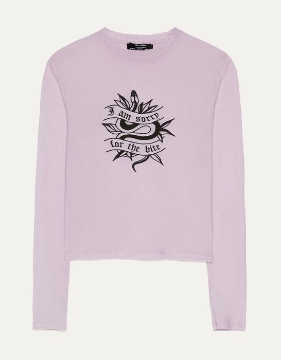 Bershka нова мрежеста блузя с апликация