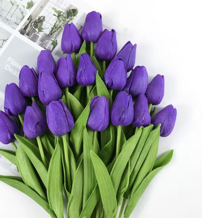 Цветы тюльпаны искусственные фиолетовые