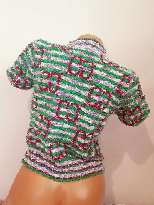 Дамски цветен пуловер с къс ръкав Gucci размер S