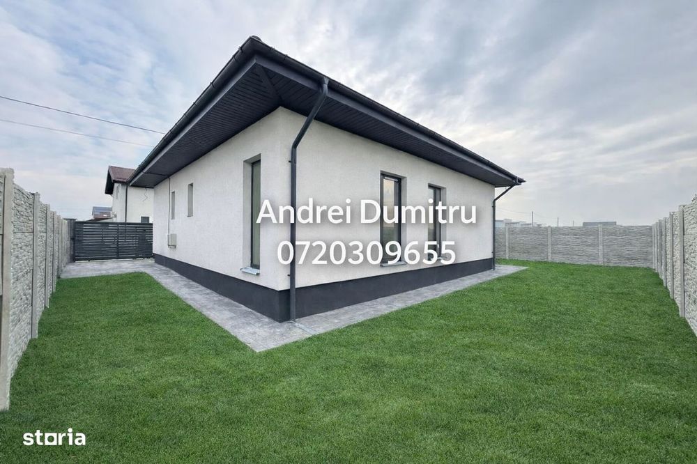 Casă nouă 4 camere, panouri fotovoltaice si gaz, teren 370 mp, Berceni
