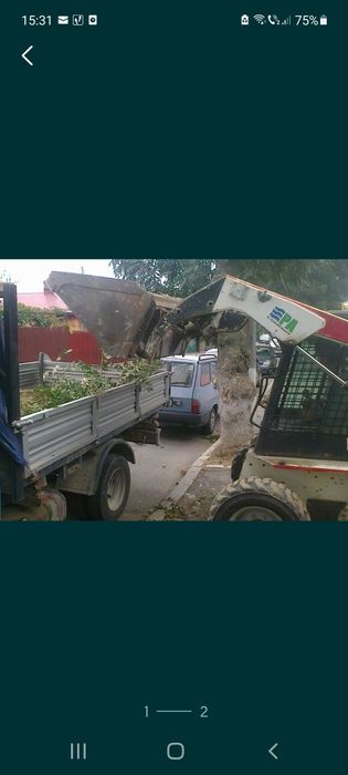 Nisip pietriș balast beton concasat bobcat miniexcavator taiere beton