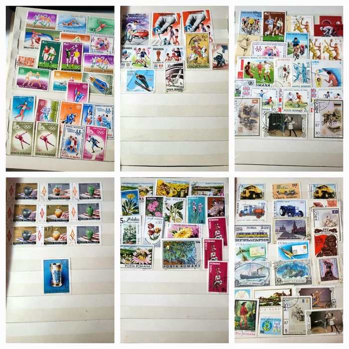 Clasor și colecție de timbre vechi de peste 40 de ani vechime