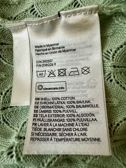 Cardigan bumbac verde H&M_fete 6-8 ani (122-128 cm)