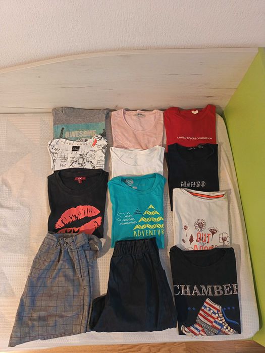 Дрехи за момиче, размер 152/158см, блузи, пола, яке, къси панталони