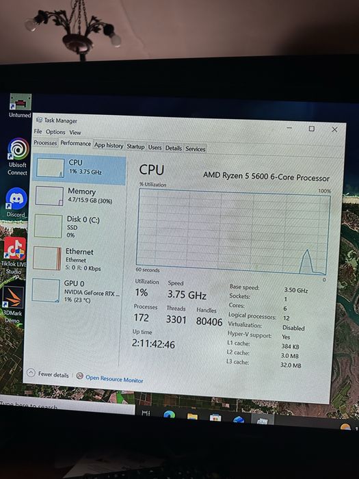 Vând pc gamign rtx3070 ryzen 5 5600
