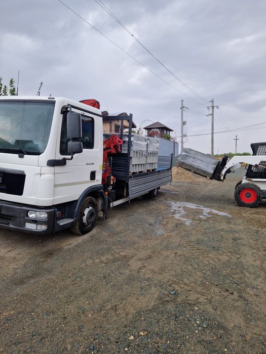 Transport camion 7,5 tone cu macara si basculabil 3,5 tone