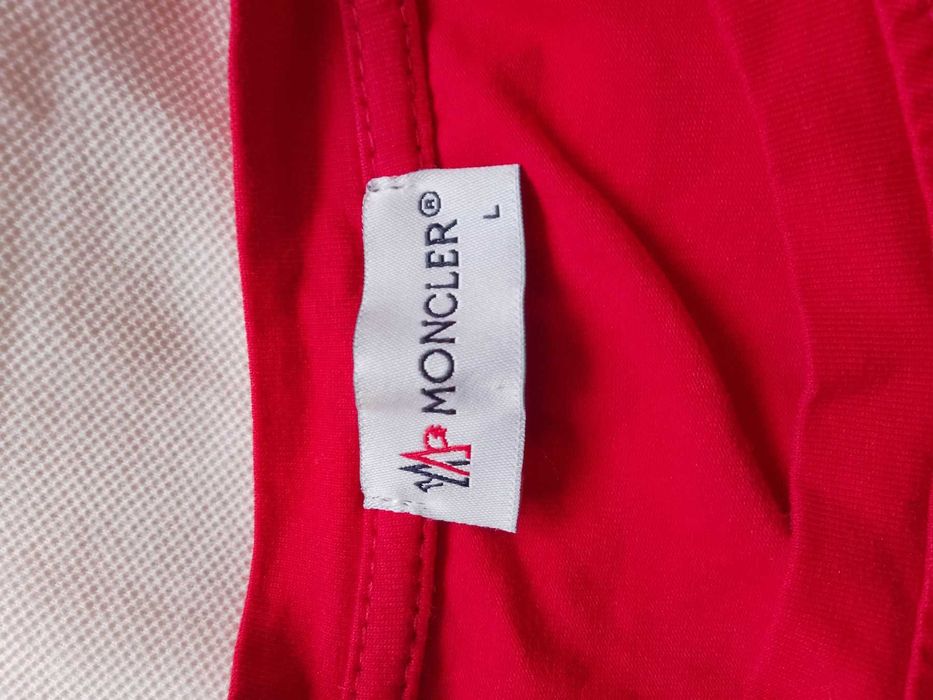 Tricou rosu cu inscriptionare Palm Angels Moncler