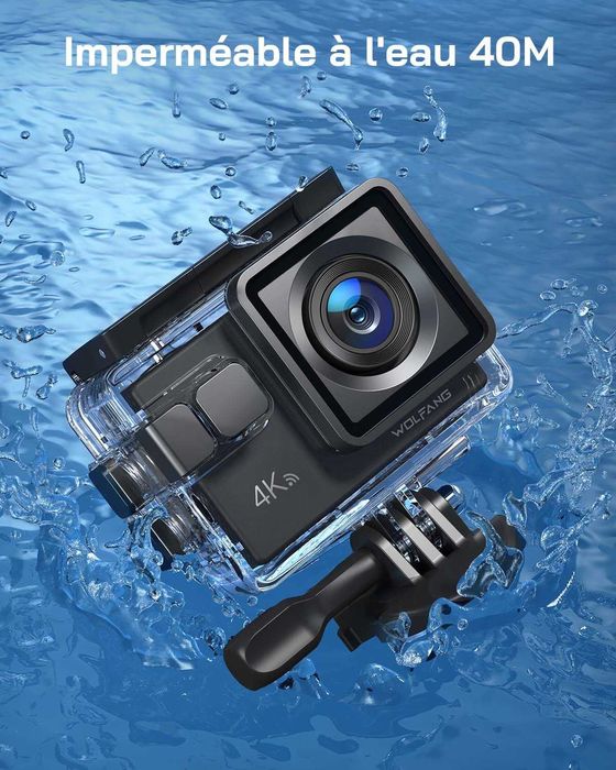 Екшън камера WOLFANG GA100 4K 30 FPS.  20MP WiFi, 32GB MicroSD