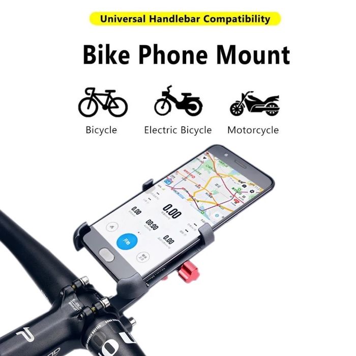Suport Telefon Husa Bicicleta / Motor Cadru Metalic Negru