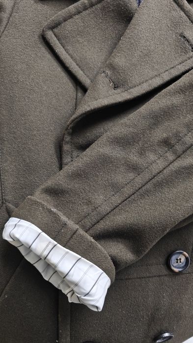 Мъжко вълнено зелено палто Zara XL