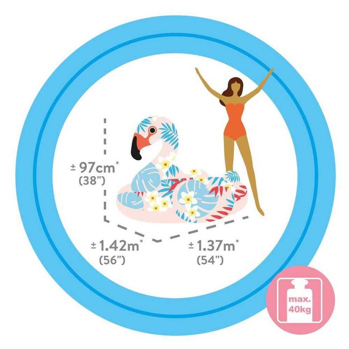 Плот для плавания «Фламинго тропический», 142 х 137 х 97 см, INTEX