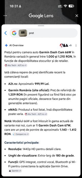 Camera bord Garmin noua