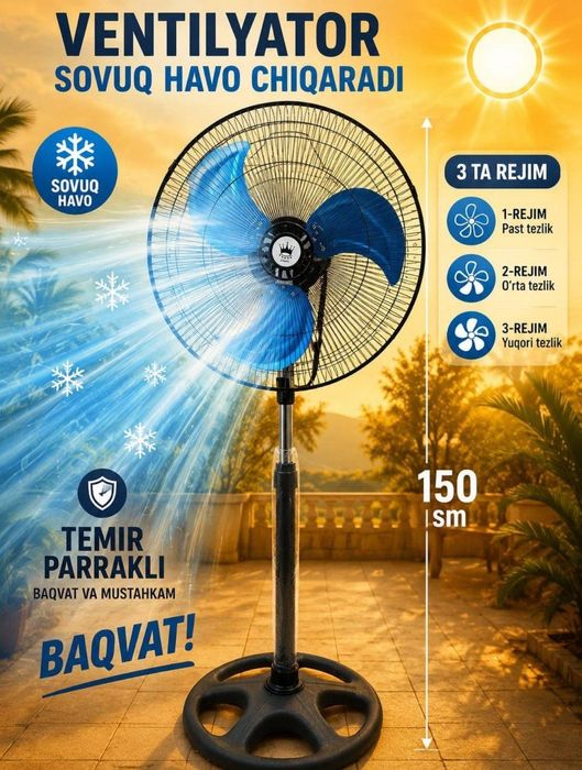 Taiwan Crown temir parrakli ventilyator