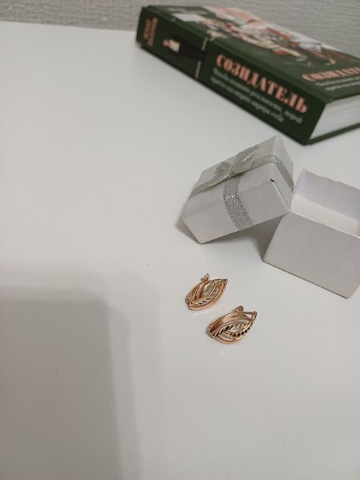 Серьги мельхиор золочение