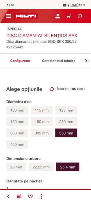 Disc diamantat silentios 350/25 HILTI
