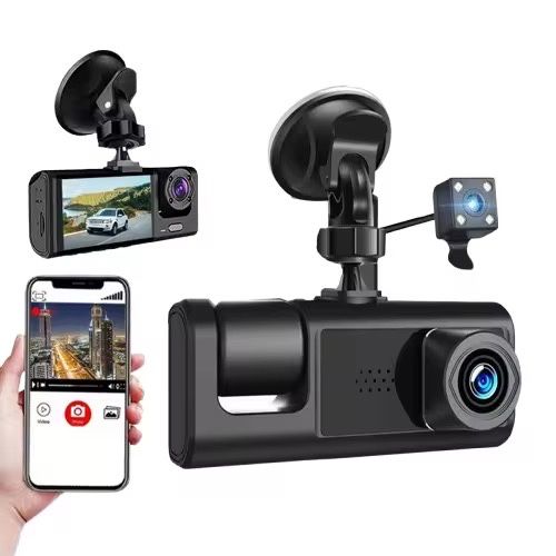 Camera Auto Wifi Full HD,3 camere,Night Vision,Unghi 170°, card inclus