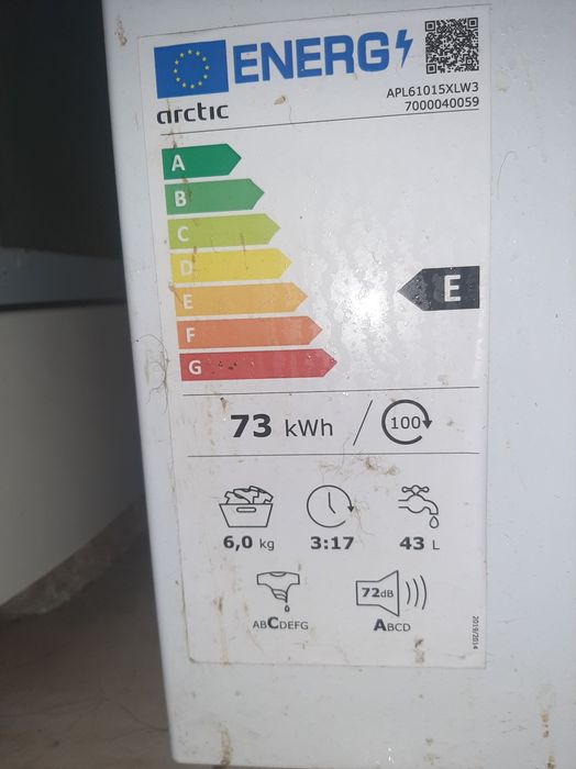 Masină de șpalt Arctic 6kg 1000 rotații.