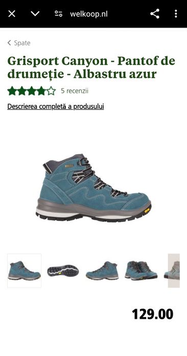 Ghete drumetie Grisport Canion, albastru azur , impecabil,