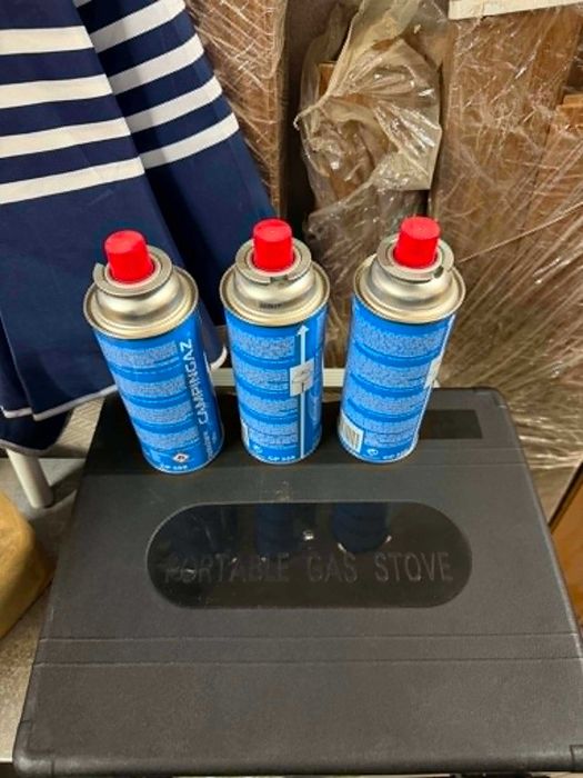 Преносим газов котлон за къмпинг + 3 бутилки газ