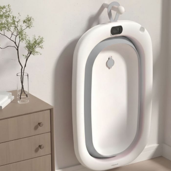 Сгъваема бебешка вана с термометър и възглавница