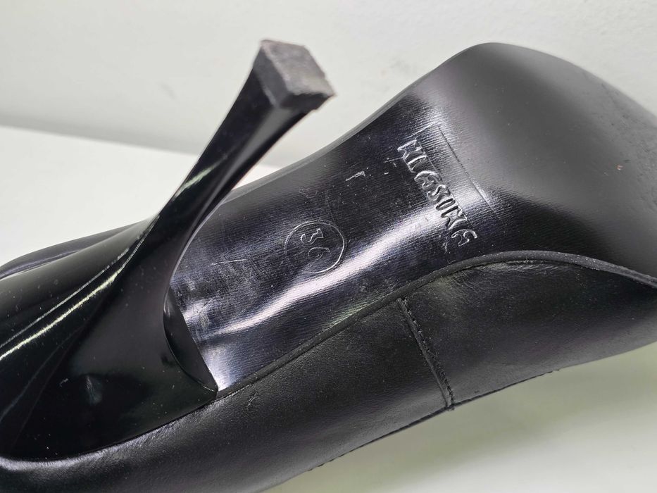 Черни обувки на ток - Естествена кожа