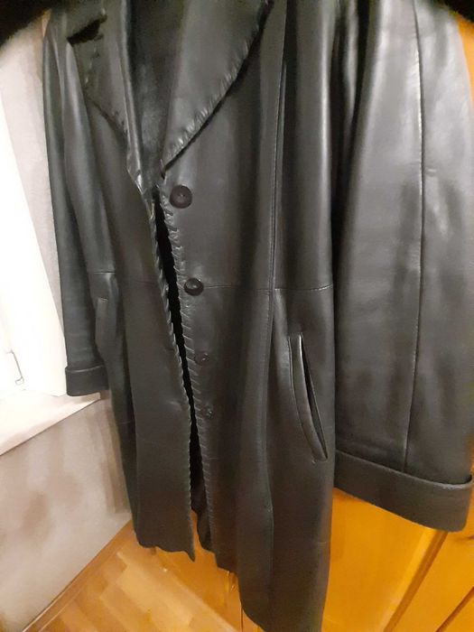 Кожаный  тренч-43000тг