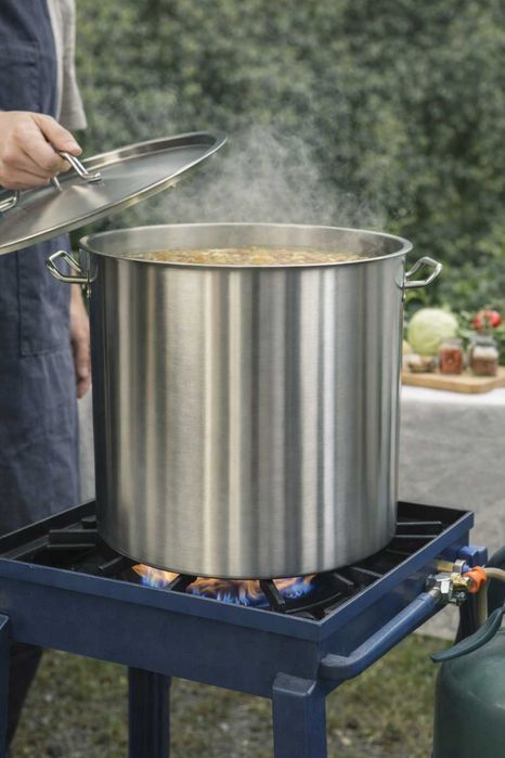 Oala inox profesionala 130L 55x55 cm pentru gatit intensiv