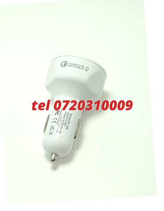 Incarcator Masina Auto 4 Porturi Bricheta Usb Qc Incarcare Rapida