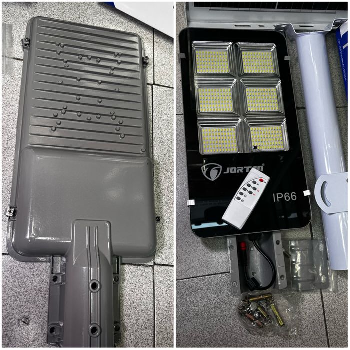 LED Соларна улична лампа JORTAN 2400 W най мощната стойка панел