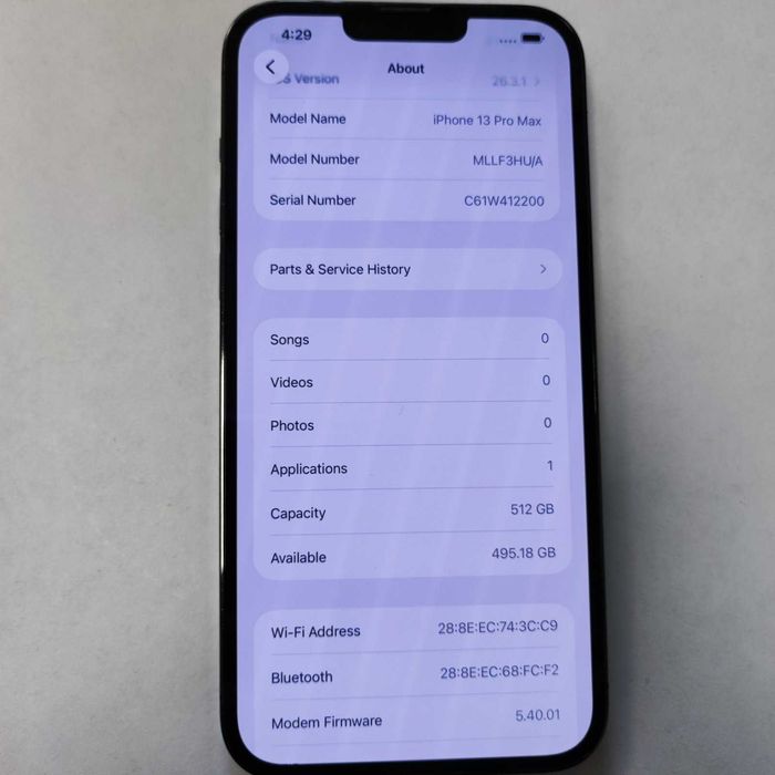 Iphone 13 Pro Max 512GB battery health 75%