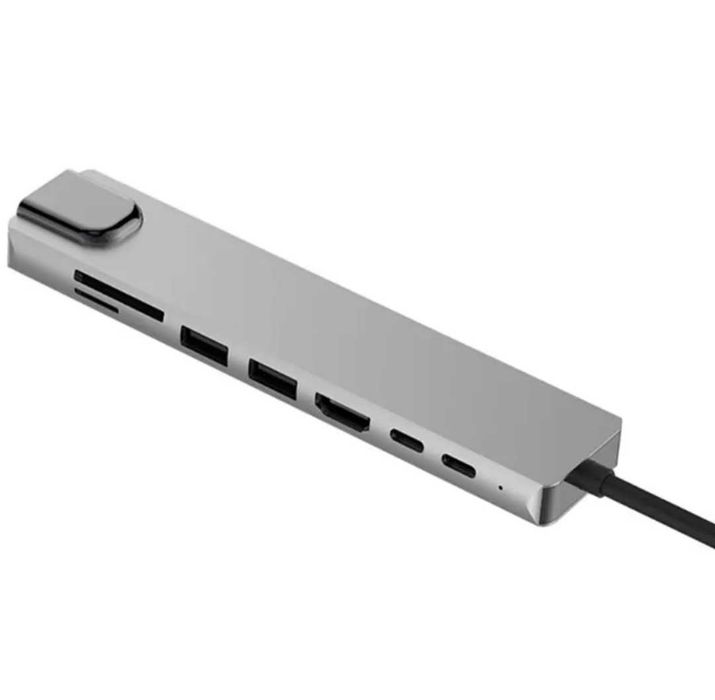 HUB Type C 8 в одном (USB, HDMI, Card reader, Lan). Алматы.