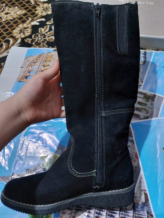 зимние сапоги замш