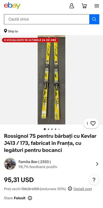 Schiuri Rossignol 7S unisex cu Kevlar J413 / 178 și S250 +leg Salomon
