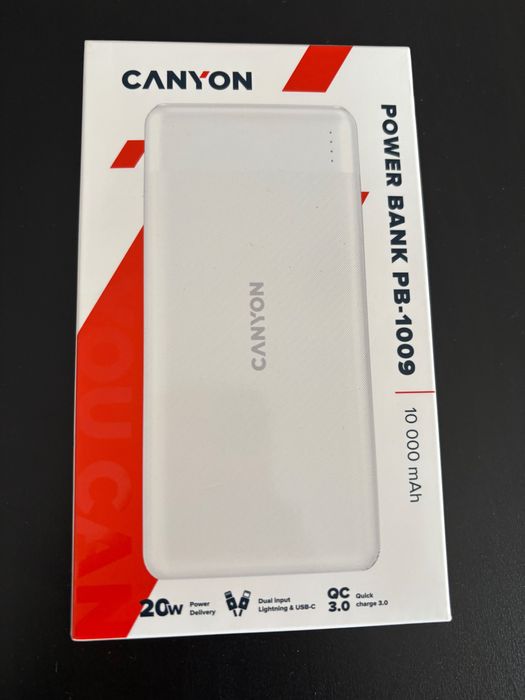 Canyon Power bank PB-109 10000mAh външна батерия - БЯЛА