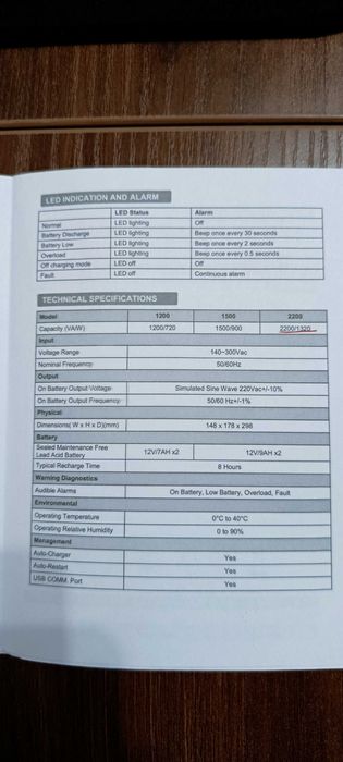 Новый ИБП 1320W (UPS) Mercury elite 2200u Smart